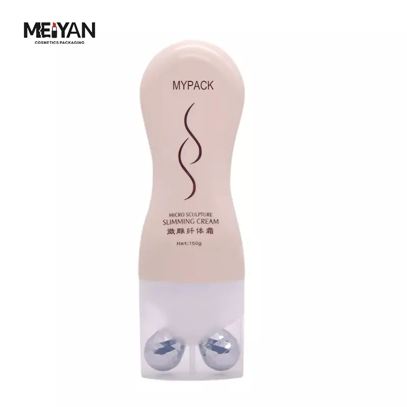 MYPACK unique thin face and neck massage function V double ball massage bottle applicator massage oil bottle