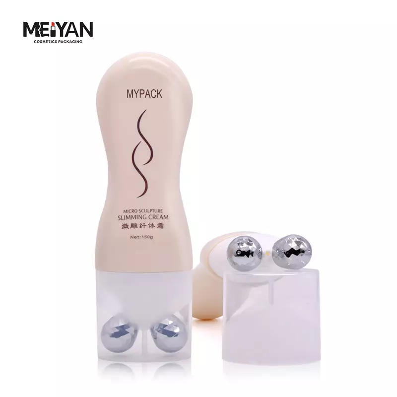 MYPACK unique thin face and neck massage function V double ball massage bottle applicator massage oil bottle