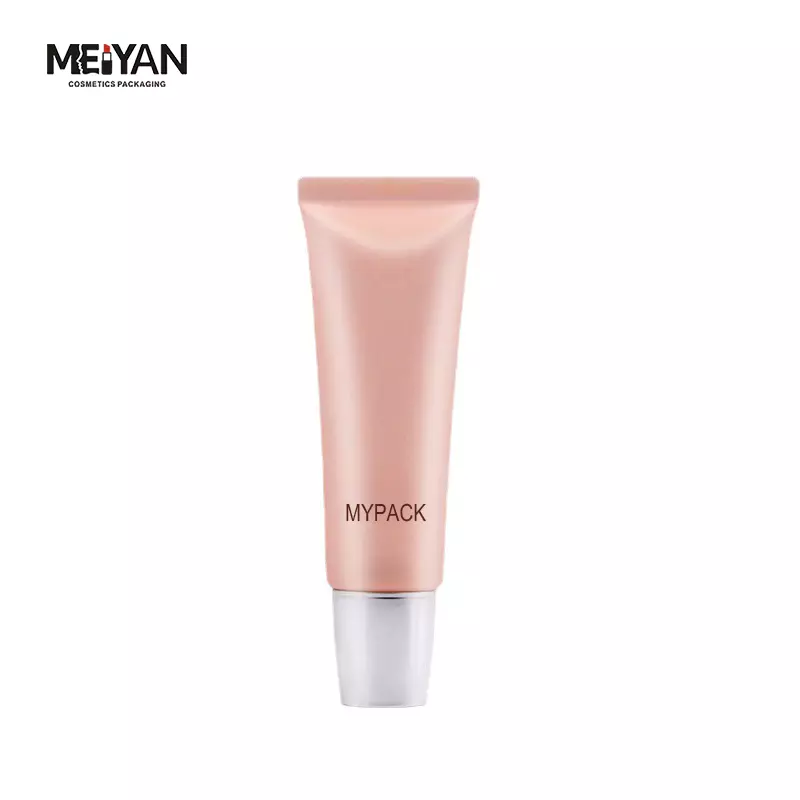 MYPACK hot sell 40ml pink five ball rolling facial and neck cream massage oil plastic tube electroplated cap