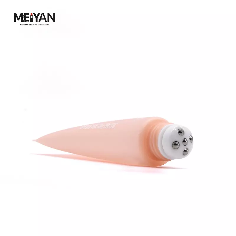 MYPACK hot sell 40ml pink five ball rolling facial and neck cream massage oil plastic tube electroplated cap