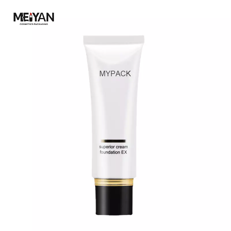 MYPACK matte white pointed nose isolation cream sunscreen empty hand cream cosmetic packaging tubes with square flat cap