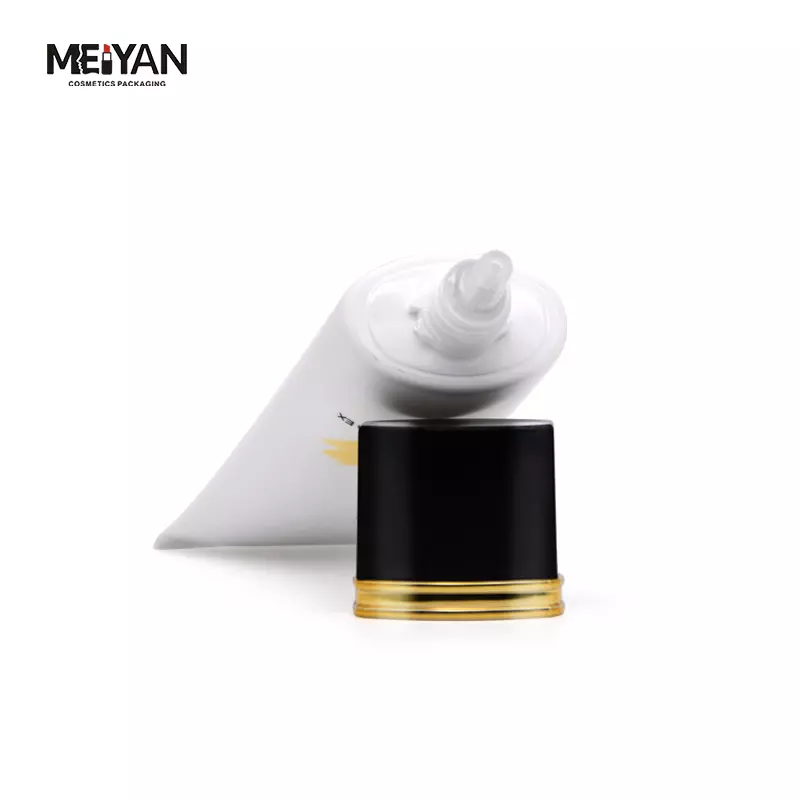 MYPACK matte white pointed nose isolation cream sunscreen empty hand cream cosmetic packaging tubes with square flat cap