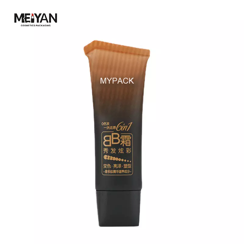 MYPACK matte diagonal shaped tail sealed face cleanser BB cream squeeze tube for cosmetic packaging tube with square flat cap