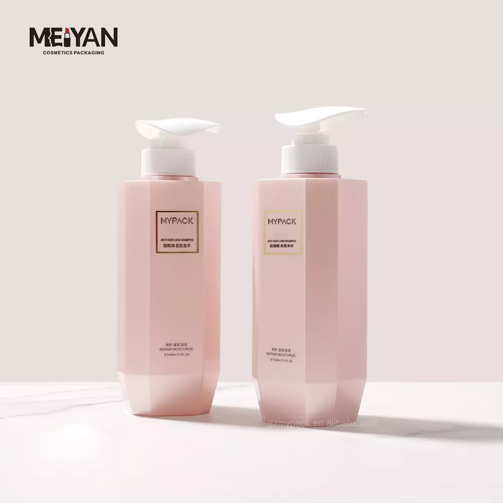 MYPACK ODM 400ml custom color prints unique glossy eco hair care wholesale empty petg plastic lotion pump bottle