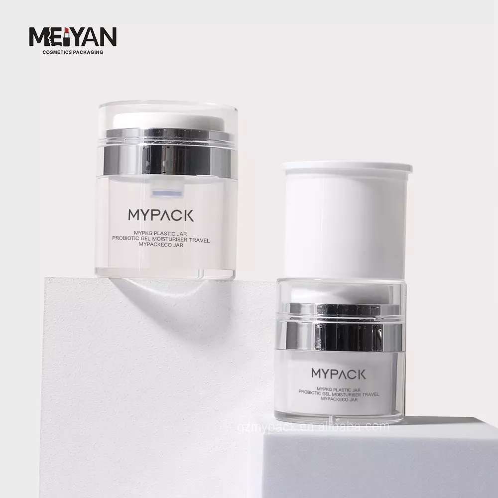 MYPACK 2024 new style packaging cosmetic jar 50g 30g 15g acrylic custom logo luxury double wall empty white color jar