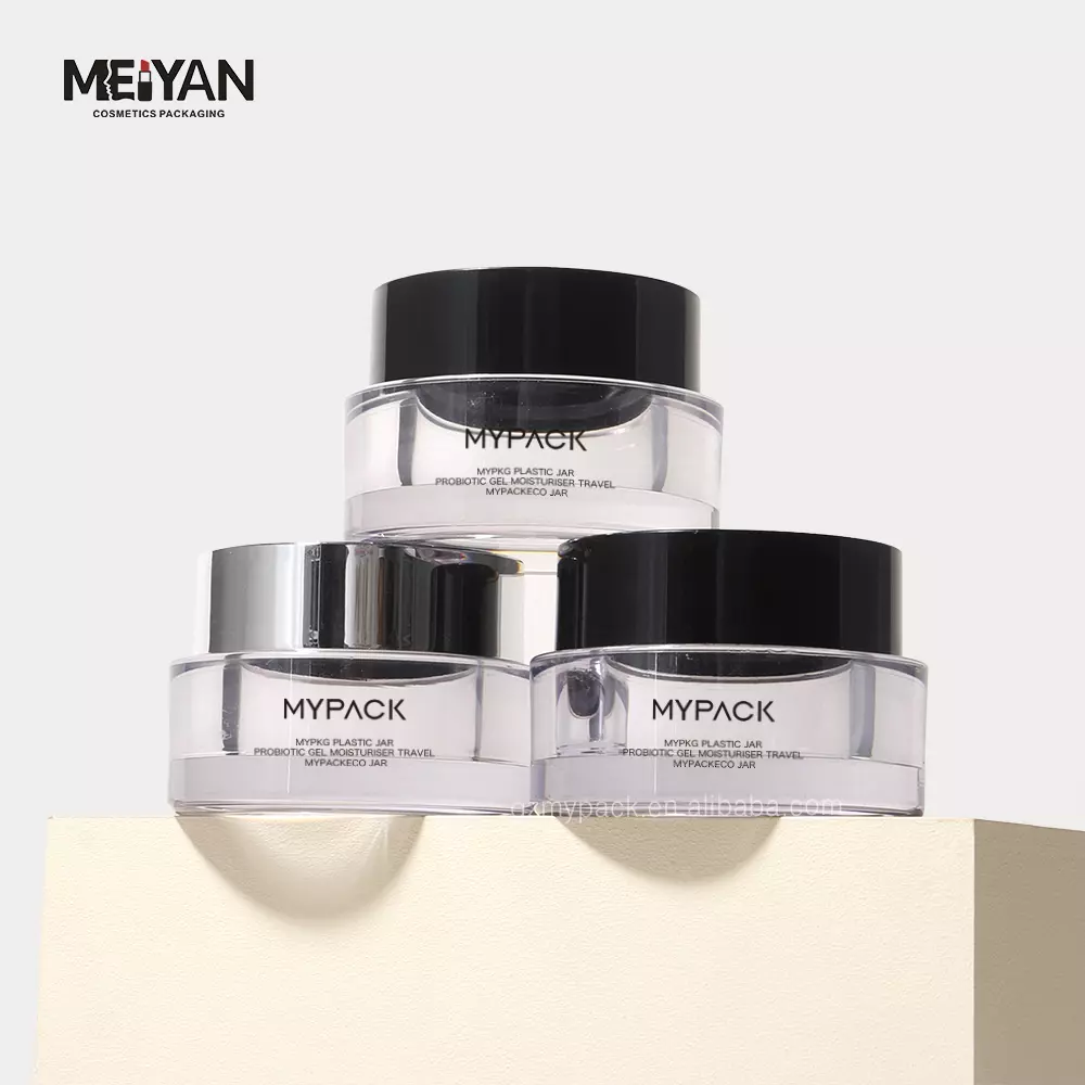 MYPACK custom empty double wall clear skincare round cosmetic acrylic cream jar container 50ml