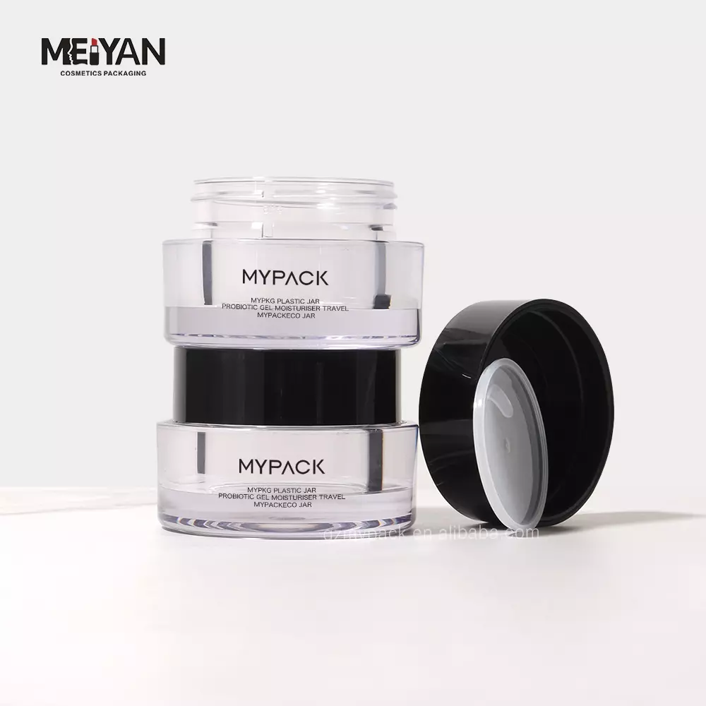 MYPACK custom empty double wall clear skincare round cosmetic acrylic cream jar container 50ml