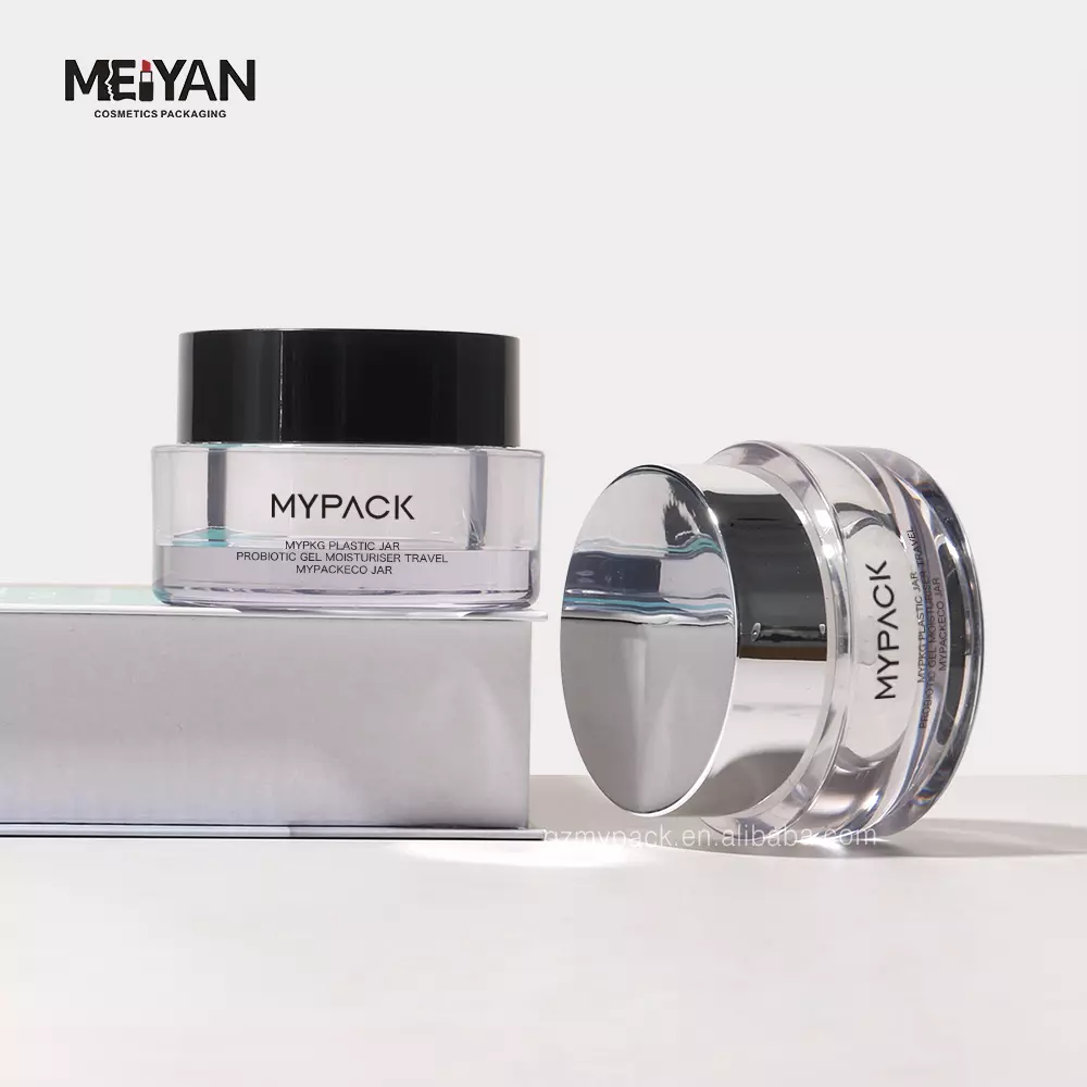 MYPACK custom empty double wall clear skincare round cosmetic acrylic cream jar container 50ml