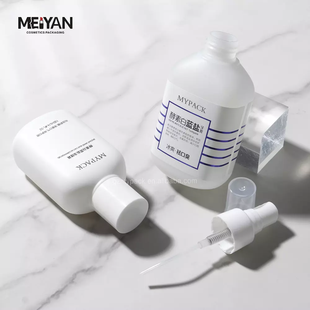 MYPACK custom 120ml 150ml 180ml HDPE PET white matte cosmetic skincare essence plastic serum pump bottle set