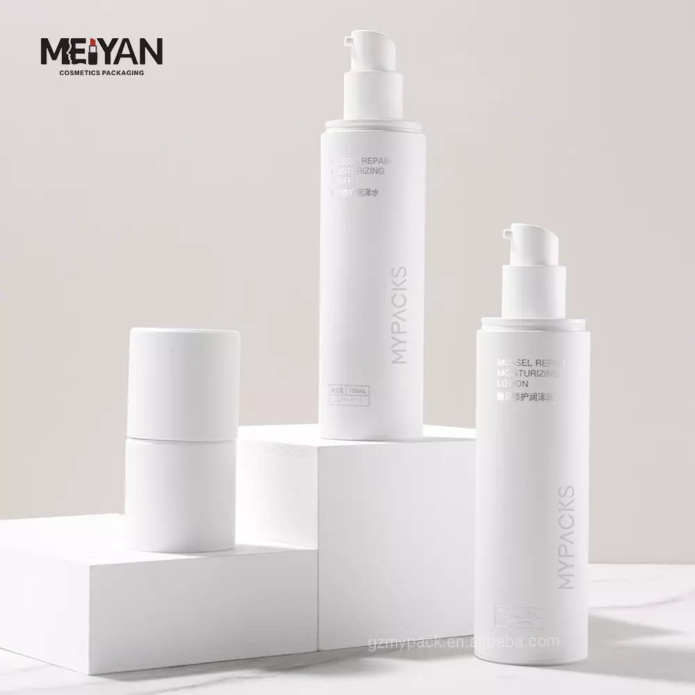 MYPACK luxury new design CaCO3 plastic 50ml 100ml eco friendly biodegradable cosmetic skin care jars and bottles packaging