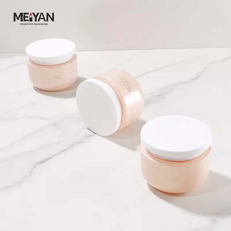 MYPACK luxury pet plastic face mask jar bowl shape pink cosmetic hair mask cream body butter jars 200ml 500ml