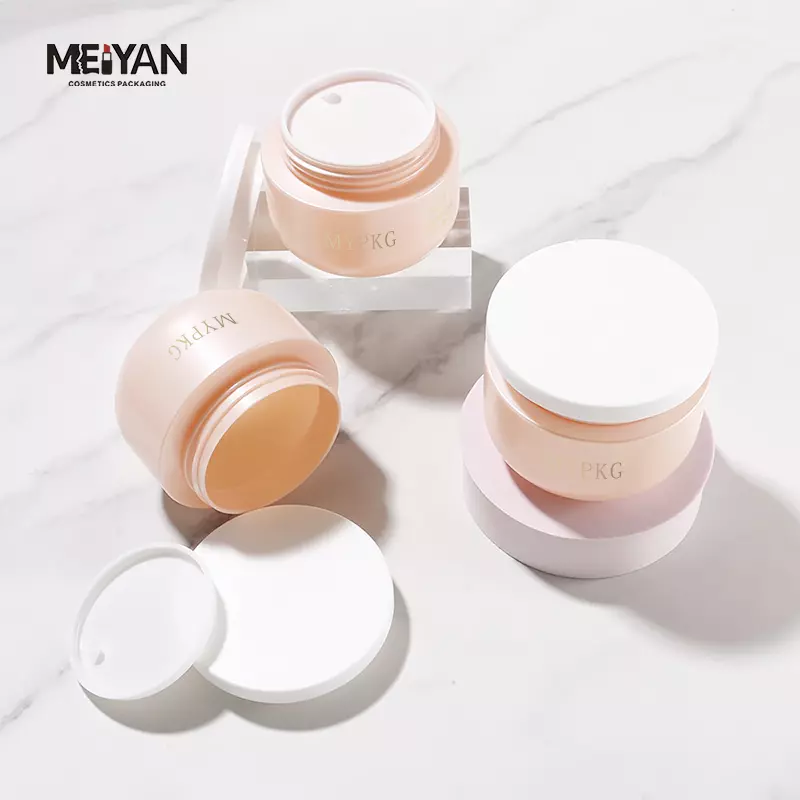 MYPACK luxury pet plastic face mask jar bowl shape pink cosmetic hair mask cream body butter jars 200ml 500ml