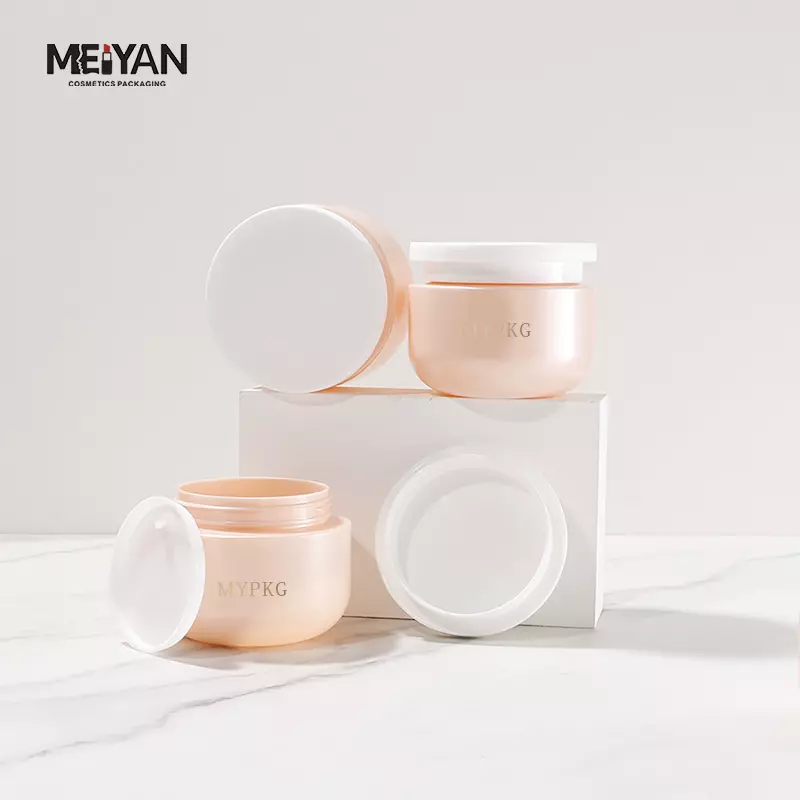 MYPACK luxury pet plastic face mask jar bowl shape pink cosmetic hair mask cream body butter jars 200ml 500ml