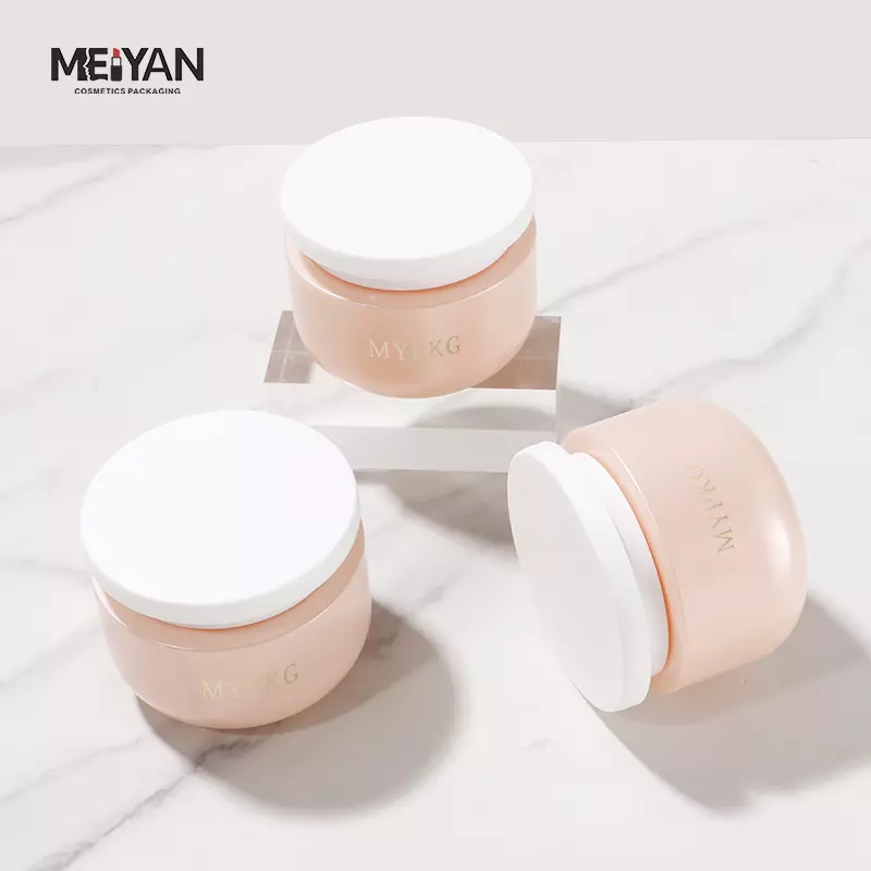 MYPACK luxury pet plastic face mask jar bowl shape pink cosmetic hair mask cream body butter jars 200ml 500ml