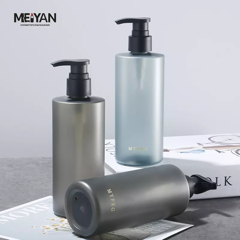 MYPACK custom clear dark tan pet plastic cosmetic fine mist spray bottle 300ml 500ml hair spray bottle with trigger