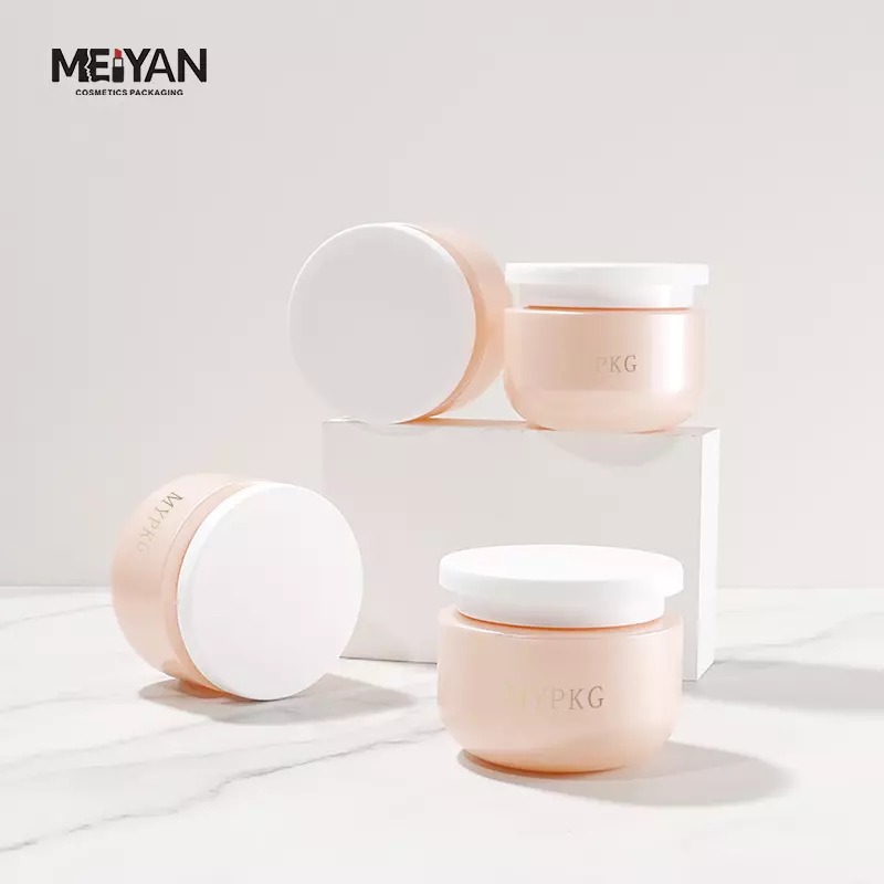 MYPACK luxury pet plastic face mask jar bowl shape pink cosmetic hair mask cream body butter jars 200ml 500ml