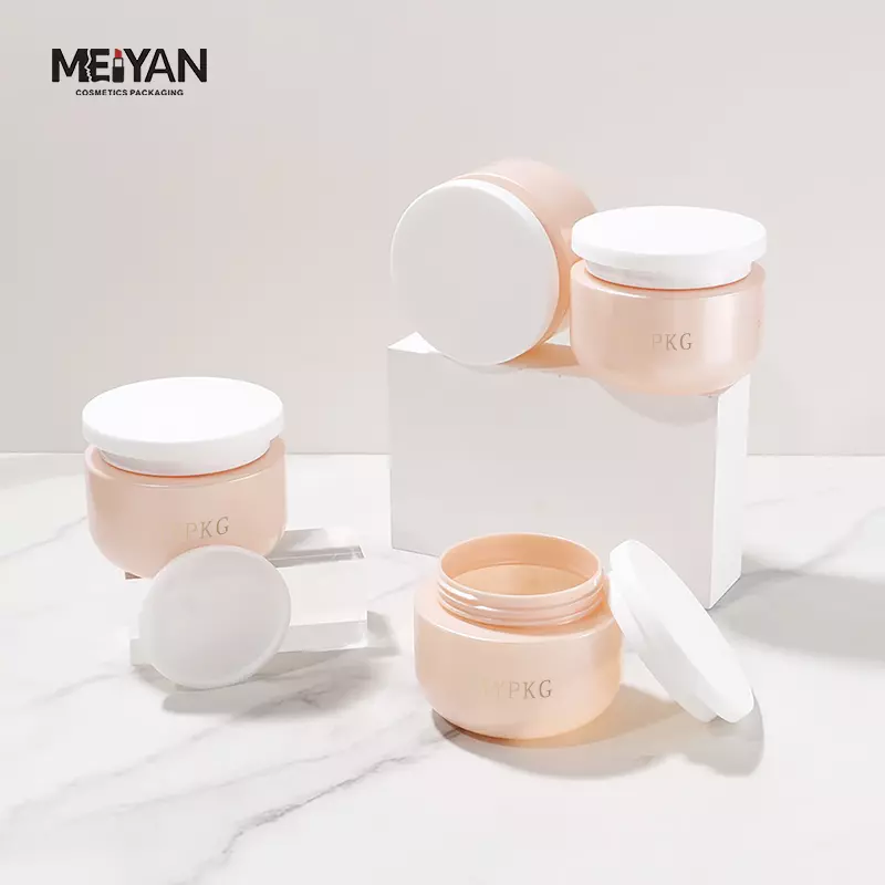 MYPACK luxury pet plastic face mask jar bowl shape pink cosmetic hair mask cream body butter jars 200ml 500ml