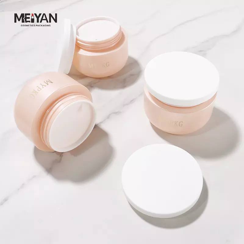 MYPACK luxury pet plastic face mask jar bowl shape pink cosmetic hair mask cream body butter jars 200ml 500ml