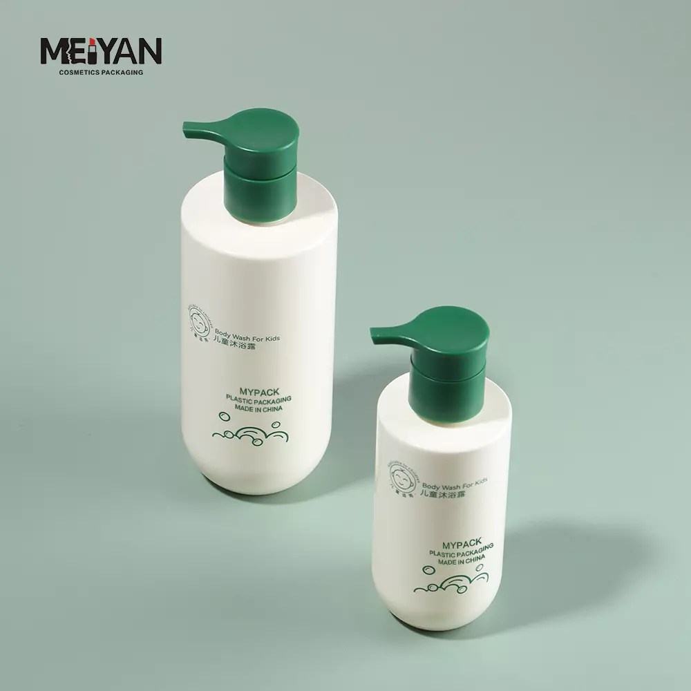 MYPACK pet bottle bottom round shape cute baby shampoo and body wash baby oil packaging bottle with pump 150ml 300ml 400ml