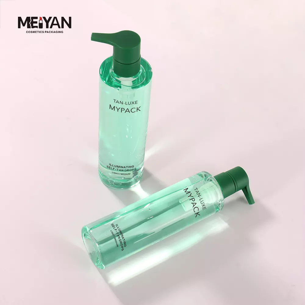 MYPACK luxury empty clear pet plastic cosmetic shampoo facial cleanser toner hand lotion bottle with dispenser 150ml 200ml 250ml