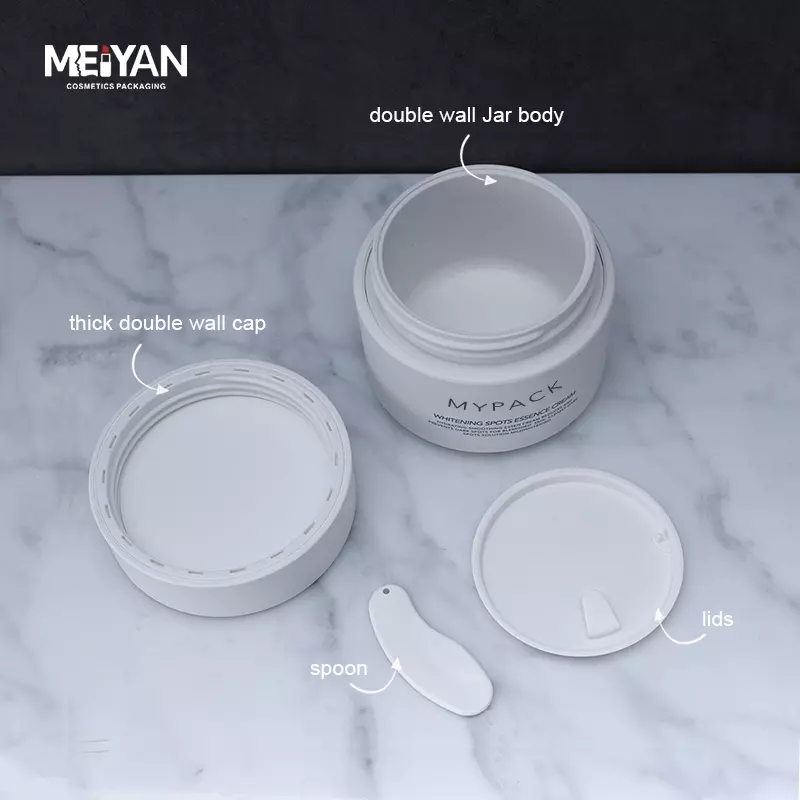 MYPACK eco friendly plastic dome shape white 50ml 100ml biodegradable jars for body butter cosmetics