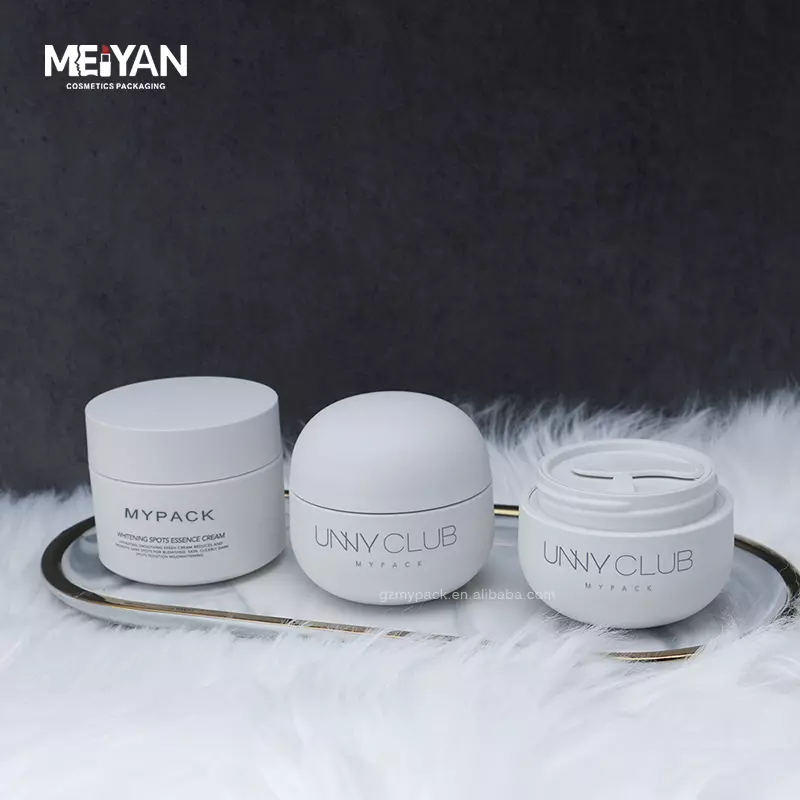 MYPACK eco friendly plastic dome shape white 50ml 100ml biodegradable jars for body butter cosmetics