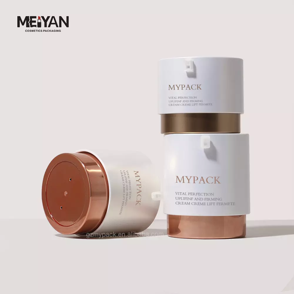 MYPACK new refillable ABS empty container double layer cosmetic skincare moisturizer lotion airless pump jar 30ml 50ml