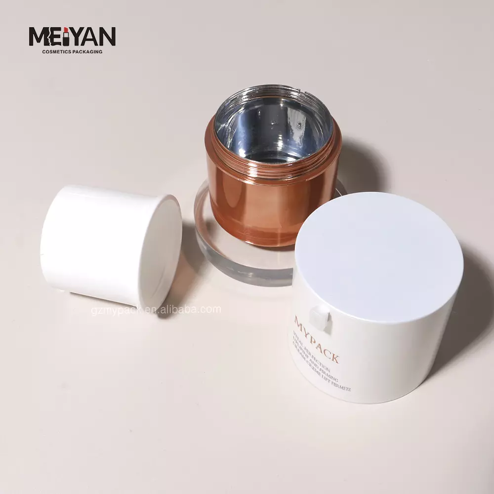 MYPACK new refillable ABS empty container double layer cosmetic skincare moisturizer lotion airless pump jar 30ml 50ml