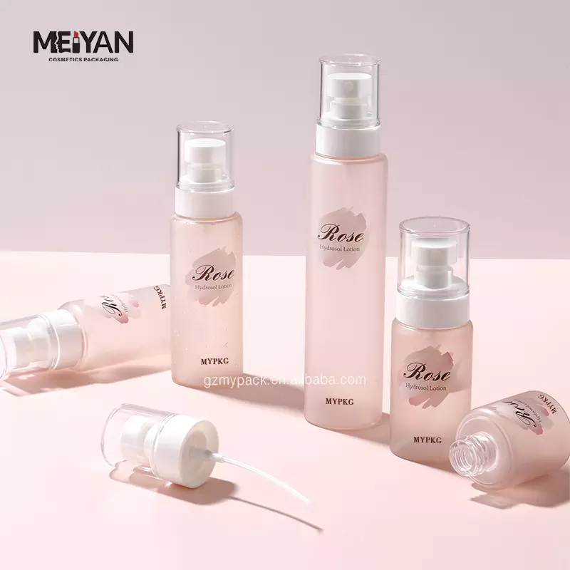 MYPACK customized clear frosted pink 60ml 120ml 150ml petg empty makeup setting plastic mist spray bottle