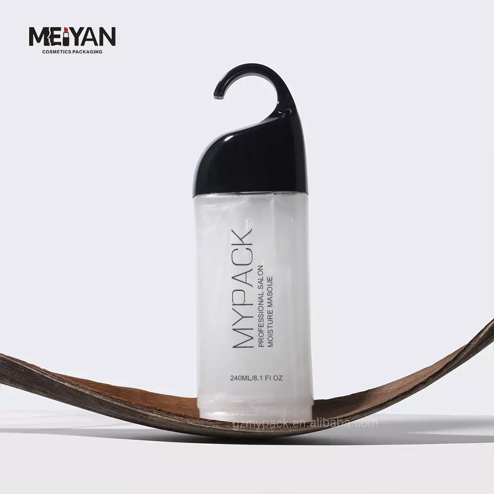 MYPACK white pet 200ml 250ml skincare shampoo body lotion upside down plastic squeeze bottle with silicone cap