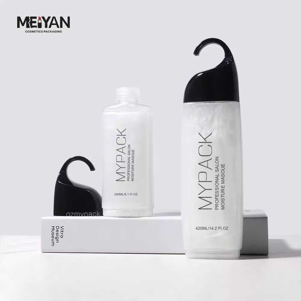 MYPACK white pet 200ml 250ml skincare shampoo body lotion upside down plastic squeeze bottle with silicone cap