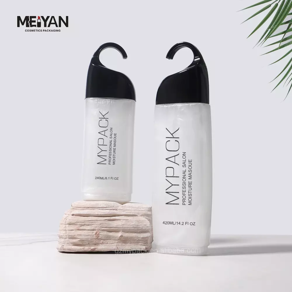 MYPACK white pet 200ml 250ml skincare shampoo body lotion upside down plastic squeeze bottle with silicone cap