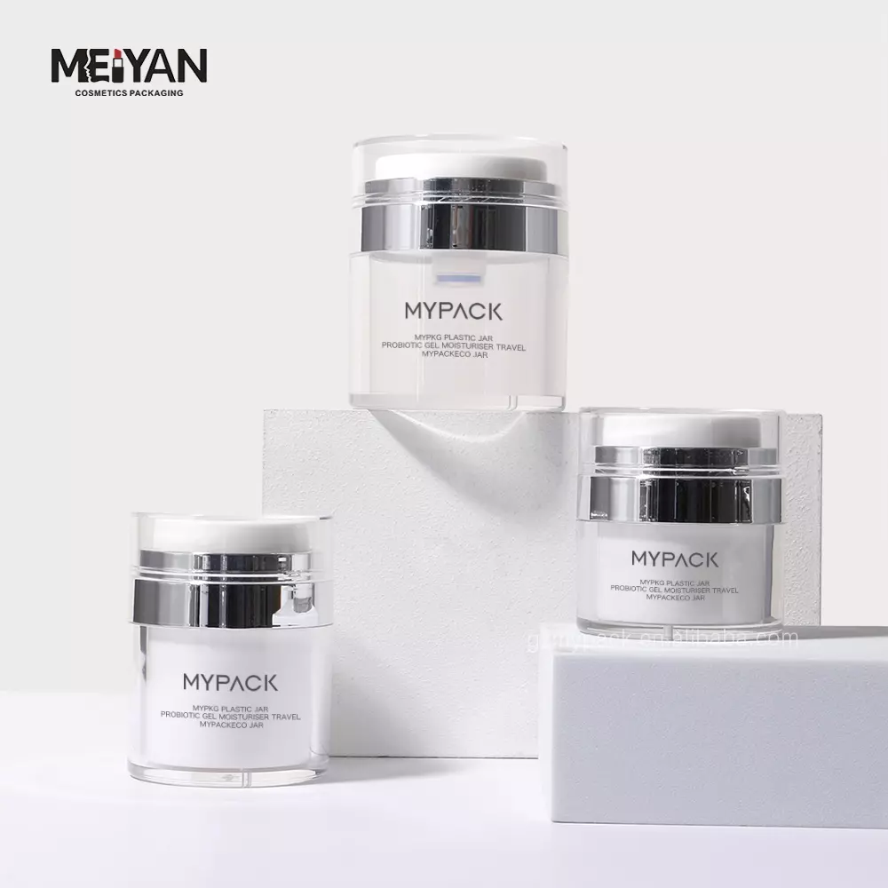 MYPACK luxury empty round clear airless acrylic jars for facial cream lotion cosmetic jar 30ml 50ml