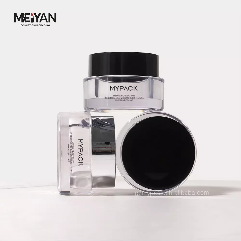 MYPACK custom empty double wall clear skincare round cosmetic acrylic cream jar container 50ml