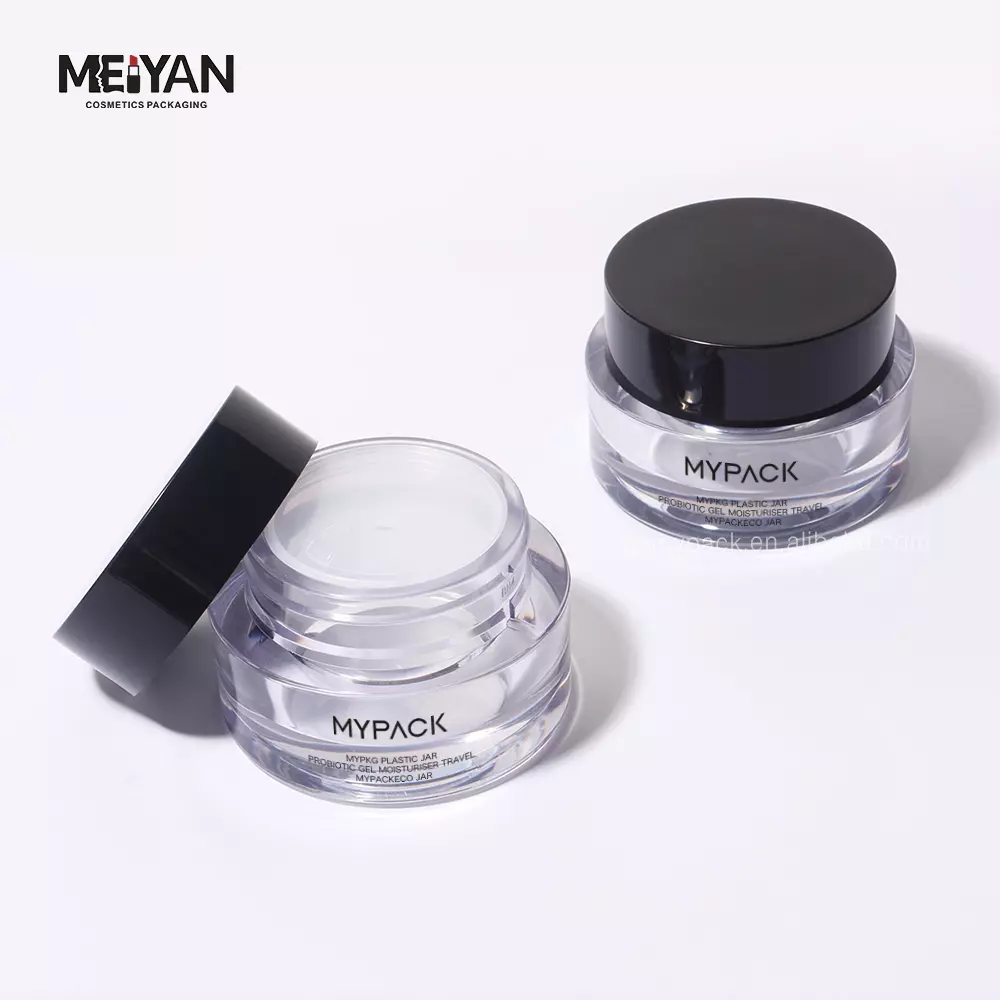 MYPACK custom empty double wall clear skincare round cosmetic acrylic cream jar container 50ml