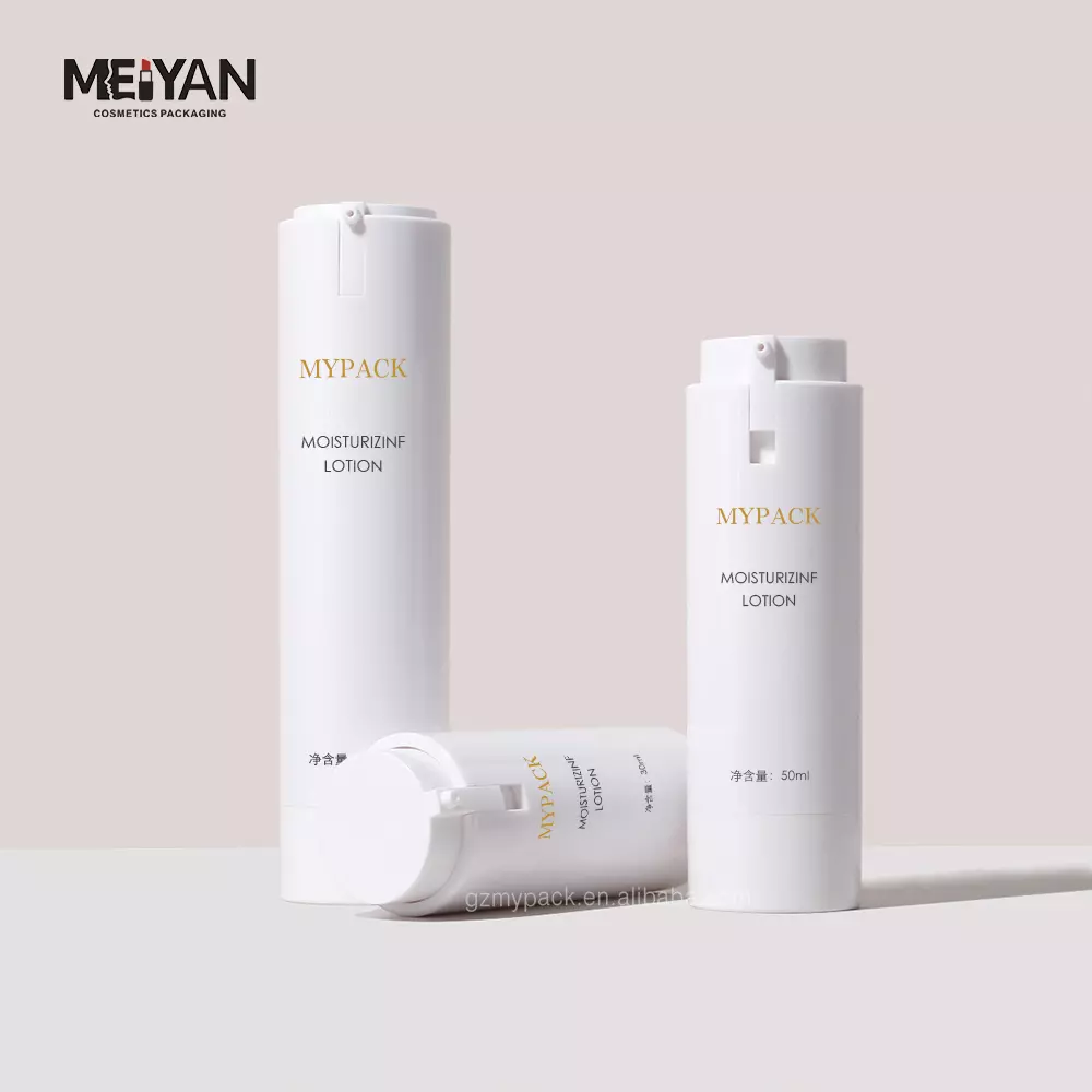 MYPACK luxury ABS 30ml 100ml white replaceable skincare serum essential oil plastic airless pump bottle for cosmetic packaging