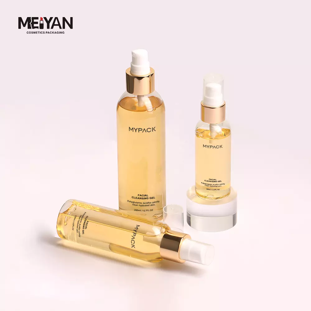 MYPACK transparent 100ml 120ml 200ml round shoulder empty plastic pet cosmetic facial fine mist spray bottle