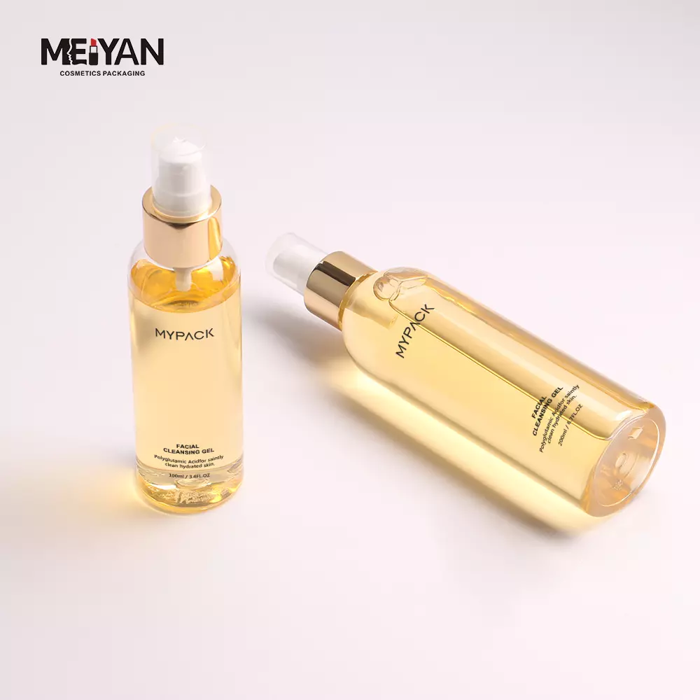 MYPACK transparent 100ml 120ml 200ml round shoulder empty plastic pet cosmetic facial fine mist spray bottle