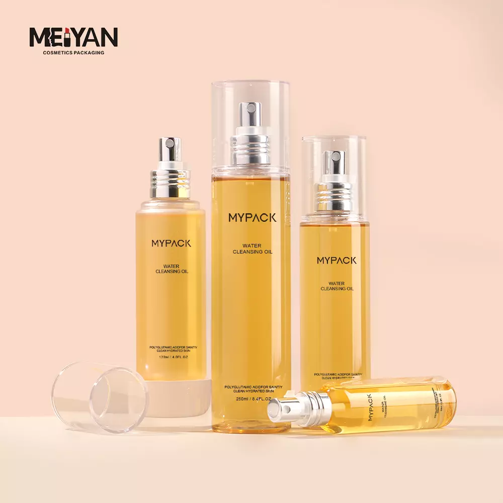 MYPACK eco friendly 100ml 120ml empty pet body oil hair salon fine mist spray lotion bottles with pump lid