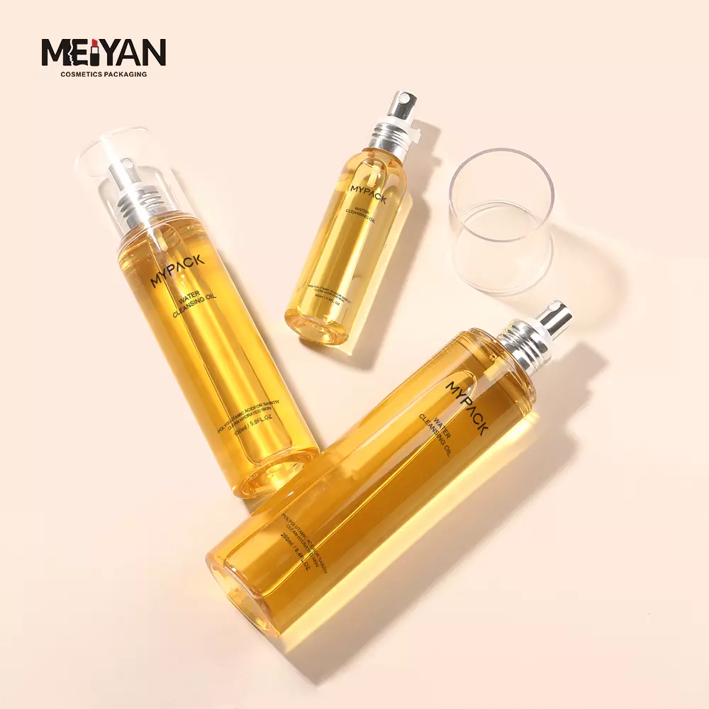 MYPACK eco friendly 100ml 120ml empty pet body oil hair salon fine mist spray lotion bottles with pump lid