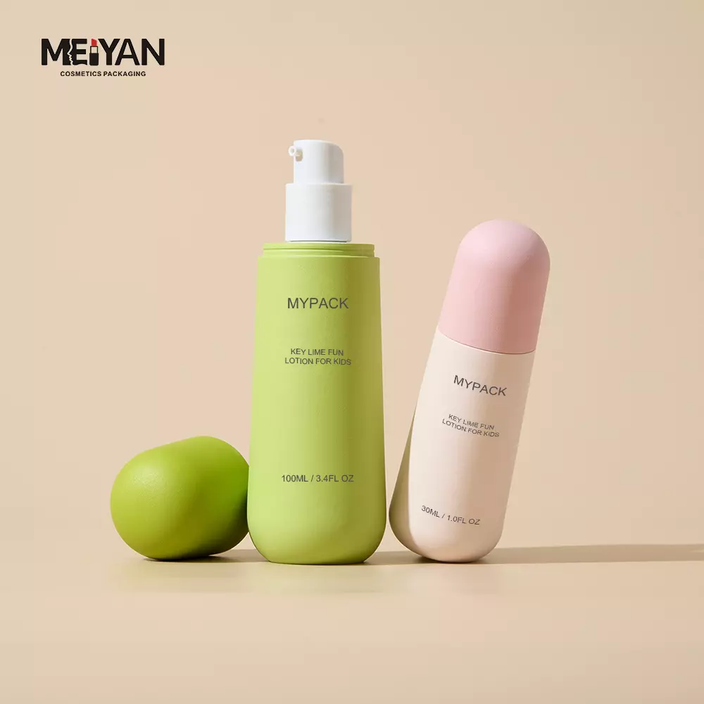 MYPACK fruit colour cute kids modern organic matte cosmetic skincare lotion serum oil bottle cream jar packaging 30g 50g 100g