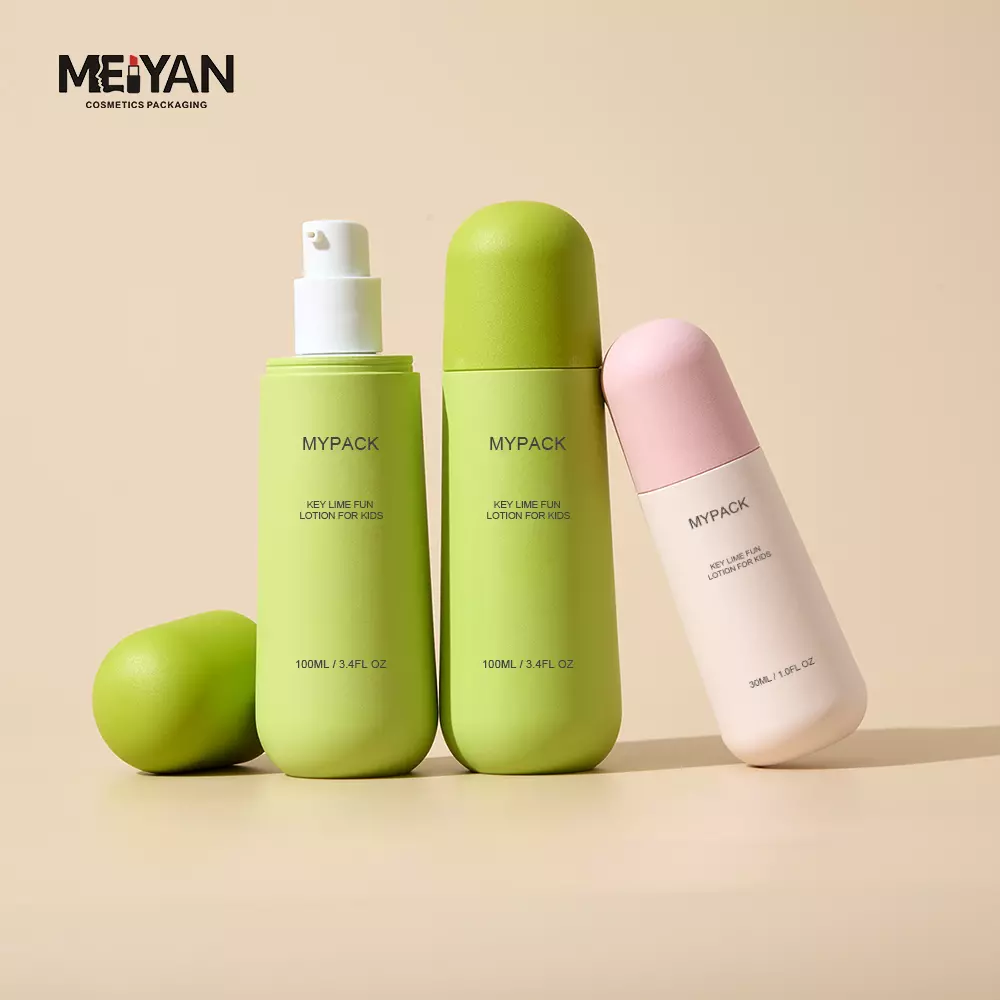 MYPACK matte eco friendly egg shaped skincare package 50ml 30ml refillable double wall round plastic cosmetic cream serum bottle