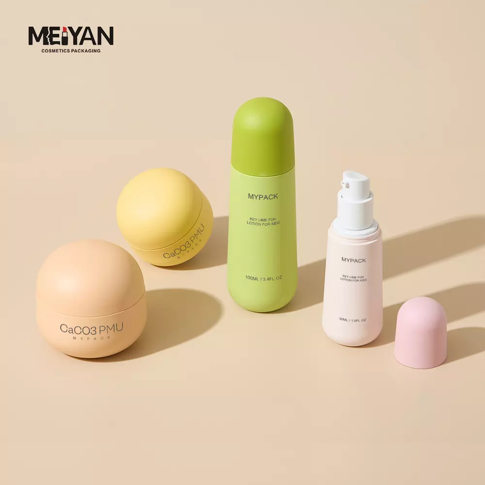 MYPACK fruit colour cute kids modern organic matte cosmetic skincare lotion serum oil bottle cream jar packaging 30g 50g 100g