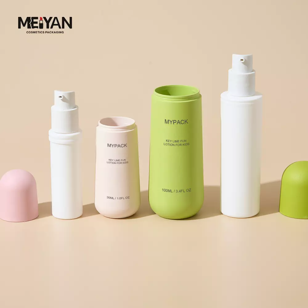 MYPACK matte eco friendly egg shaped skincare package 50ml 30ml refillable double wall round plastic cosmetic cream serum bottle