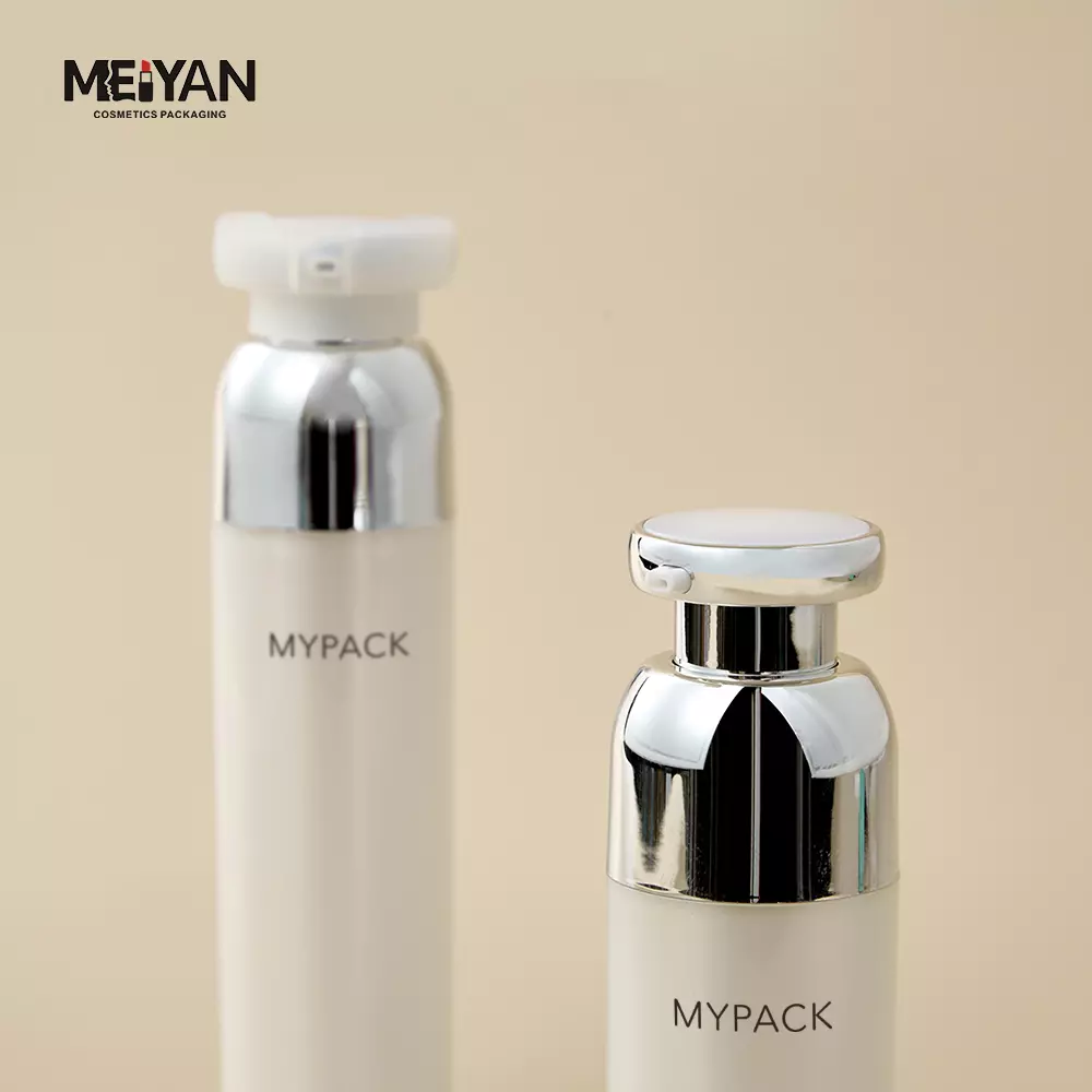 MYPACK custom pink acrylic eco friendly 30ml 50ml airless lotion pump bottles for cosmetic skin care serum