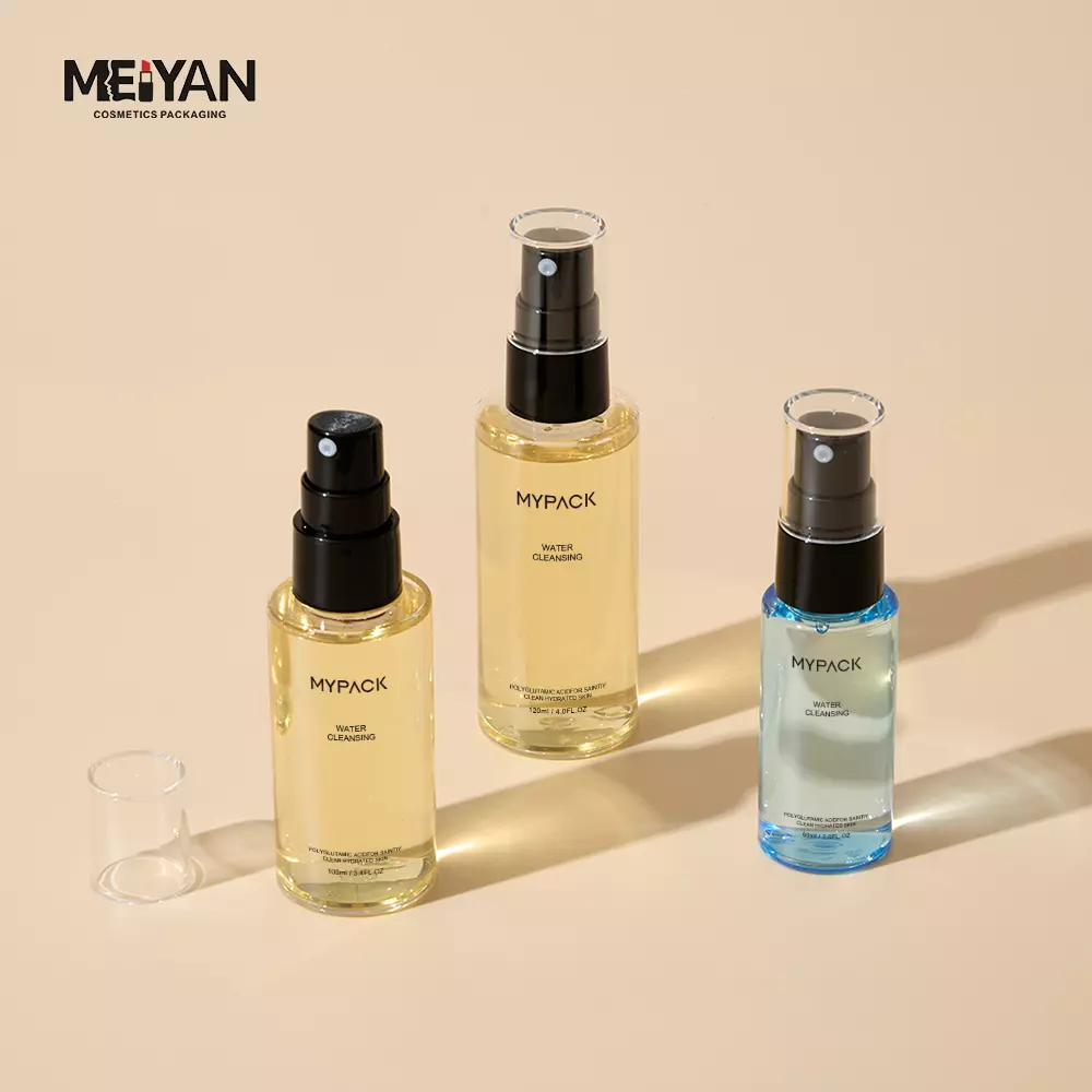 MYPACK cylinder fine mist spray perfume bottle refillable 60ml 100ml clear empty mini travel hair tonic spray bottle cosmetic