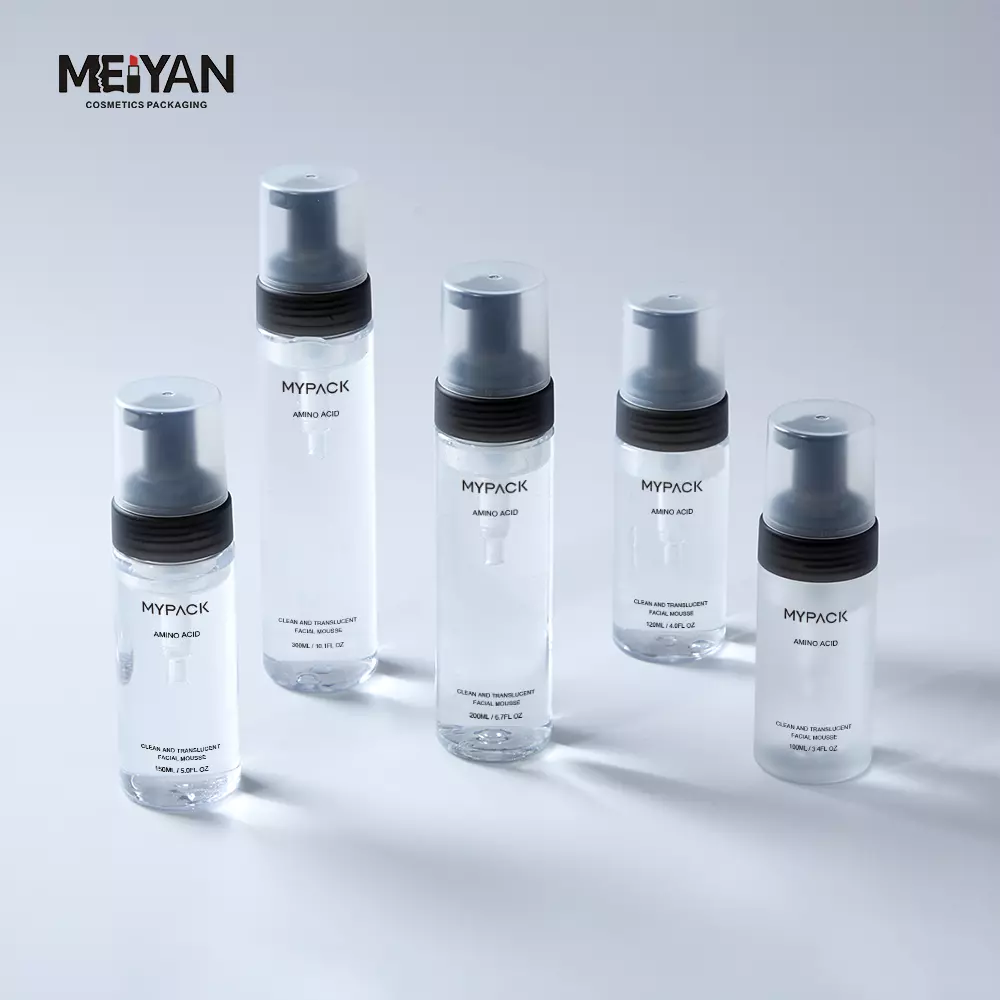 MYPACK empty clear foam pump plastic bottle 250ml 120ml 5oz 150ml cylinder plastic hand wash shampoo bottle with foaming pump