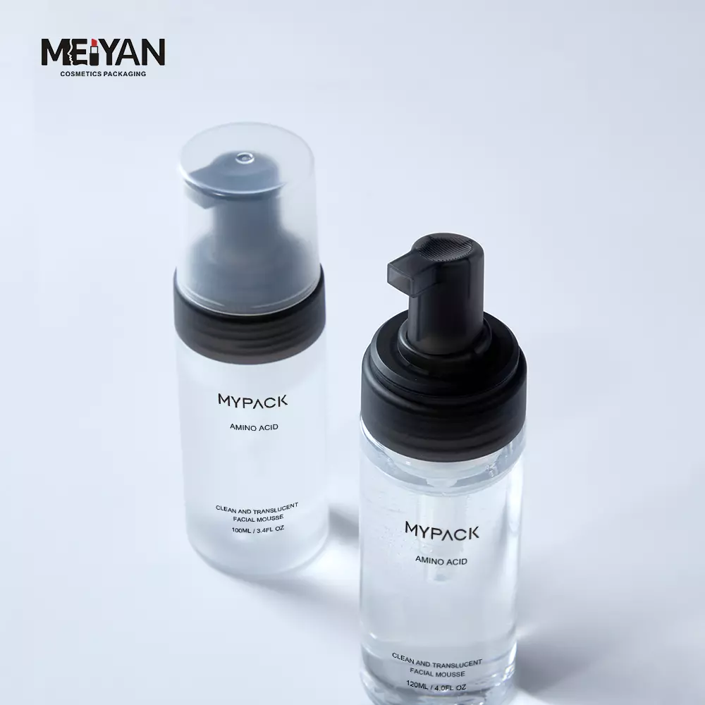 MYPACK custom clear pet empty mousse soap foam bottle cosmetic facial cleanser wash gel pump 100ml 300ml