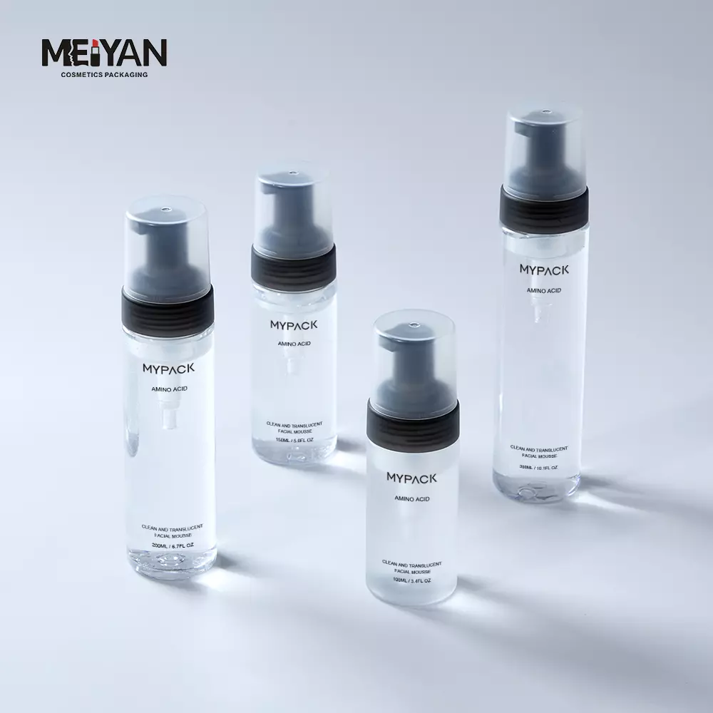 MYPACK empty clear foam pump plastic bottle 250ml 120ml 5oz 150ml cylinder plastic hand wash shampoo bottle with foaming pump