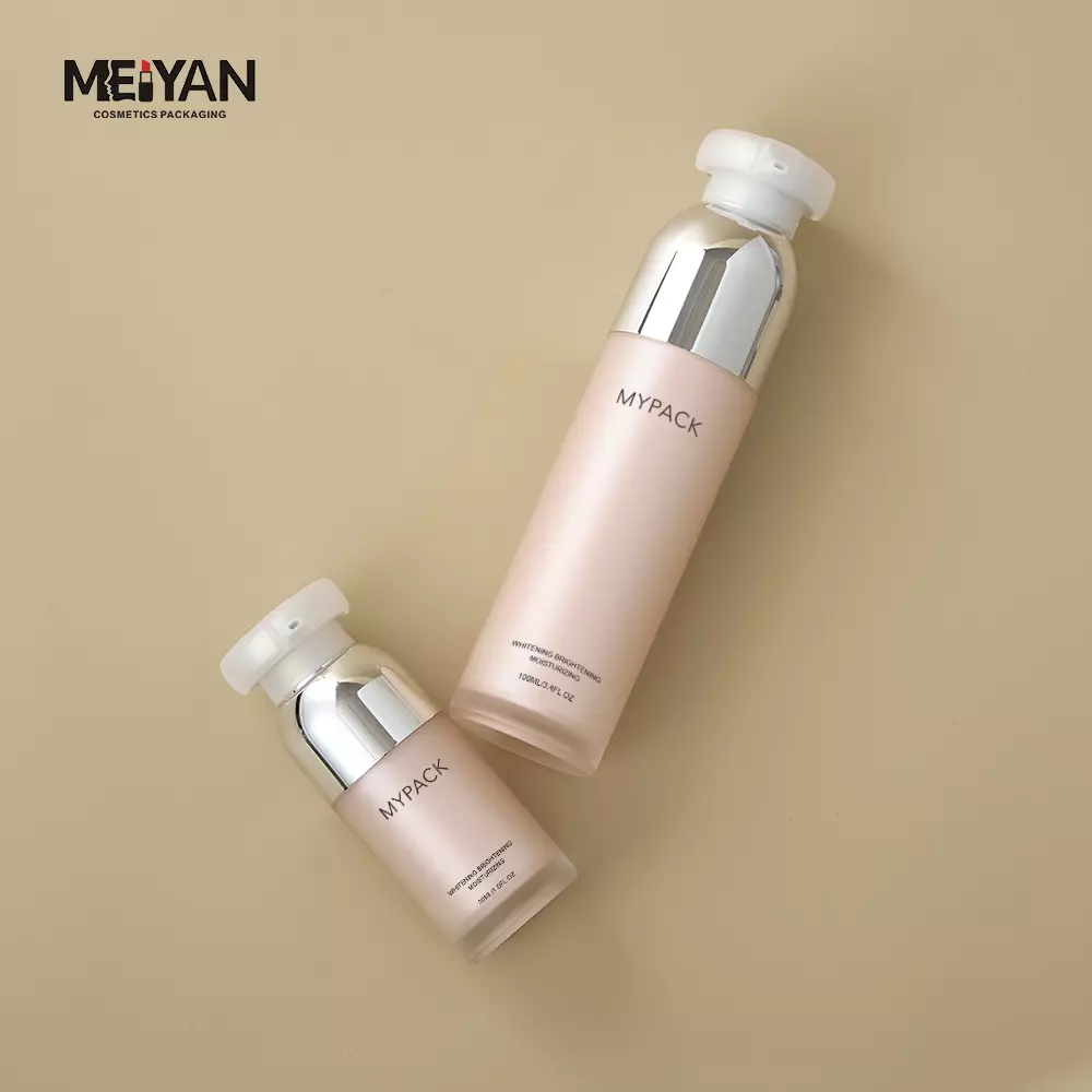 MYPACK luxury moisturizer airless pump pink bottles 15ml 30ml 50ml pink colour acrylic airless cream packaging bottle